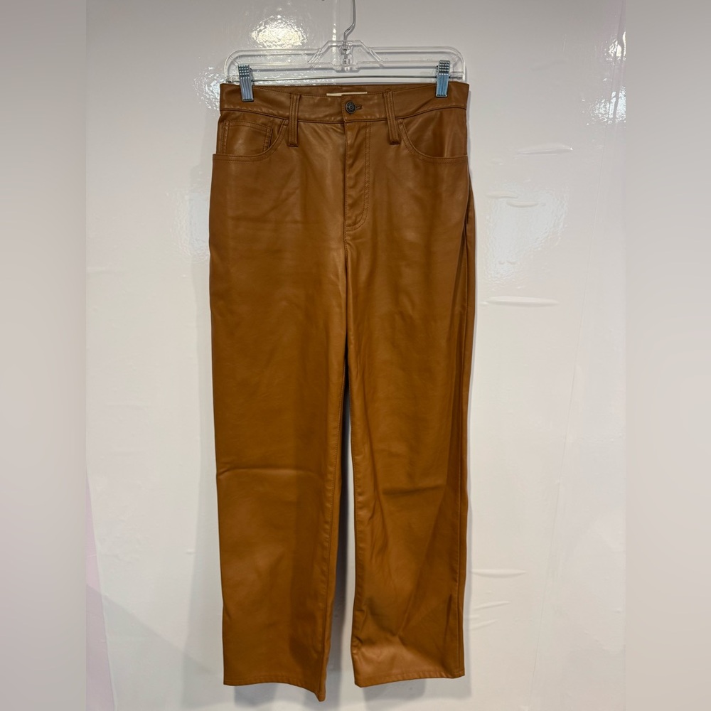 Madewell the perfect vintage wide leg jean in a caramel pleather